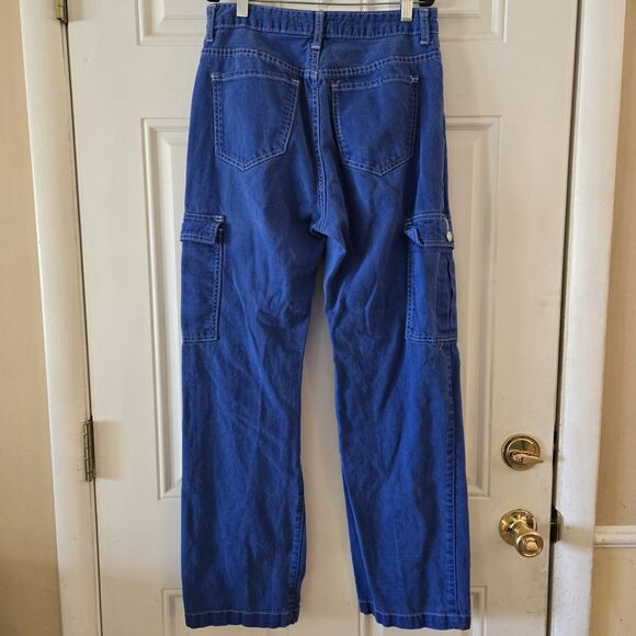 S.O.N.G. Wide Leg Blue Jeans Size 7/28 Y2K Baggy 90s Denim Vintage Skater Pants - Picture 2 of 6